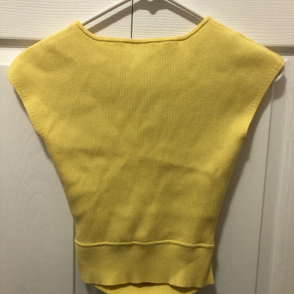 Aritzia Wilfred yellow sculpt knit top - Picture 4 of 5